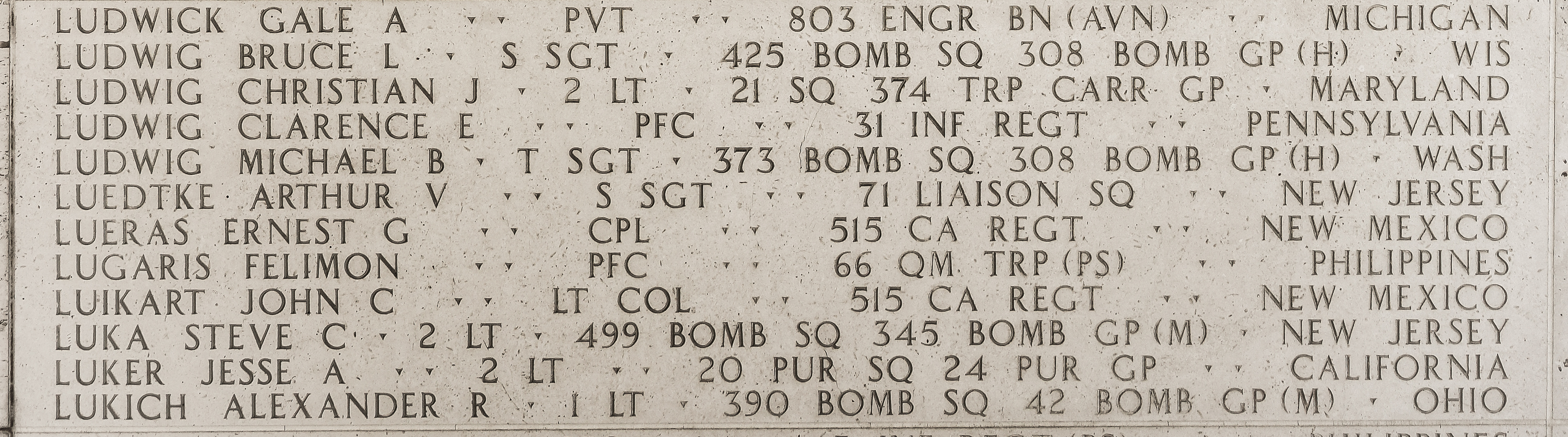 Michael B. Ludwig, Technical Sergeant